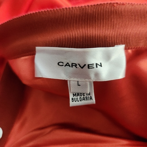 Carven Cut Out Flared Designer Skirt Red Orange sz Large - Picture 9 of 10